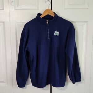 Notre Dame Fighting Irish Womens Blue 1/4 Zip Fleece Pullover Size LG College